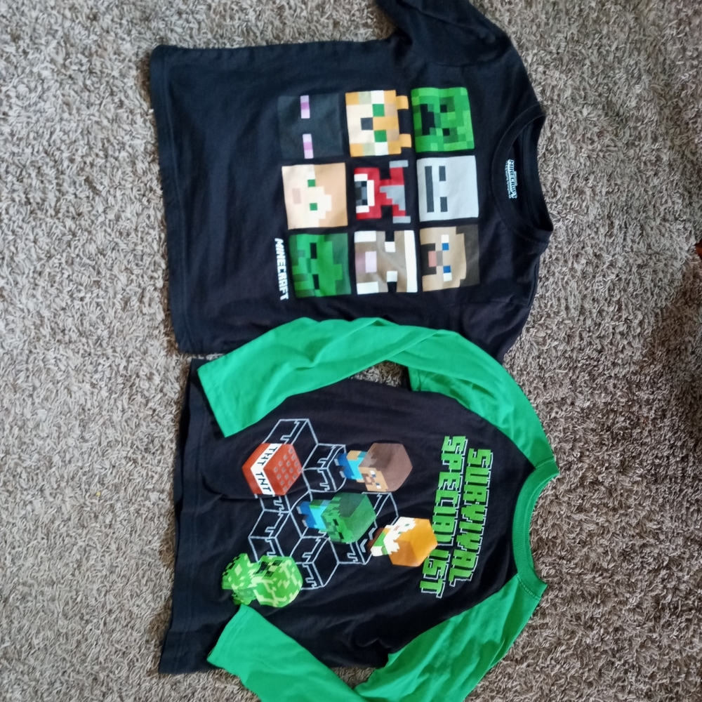 SOLD Two Minecraft Boys Shirts